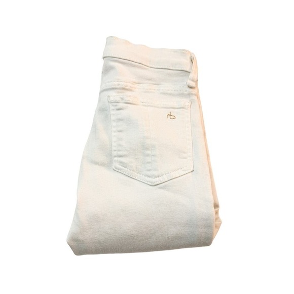 Rag & Bone High Rise Bell White Rip Denim Jeans Size 24 W1528O545BWR - Picture 1 of 7